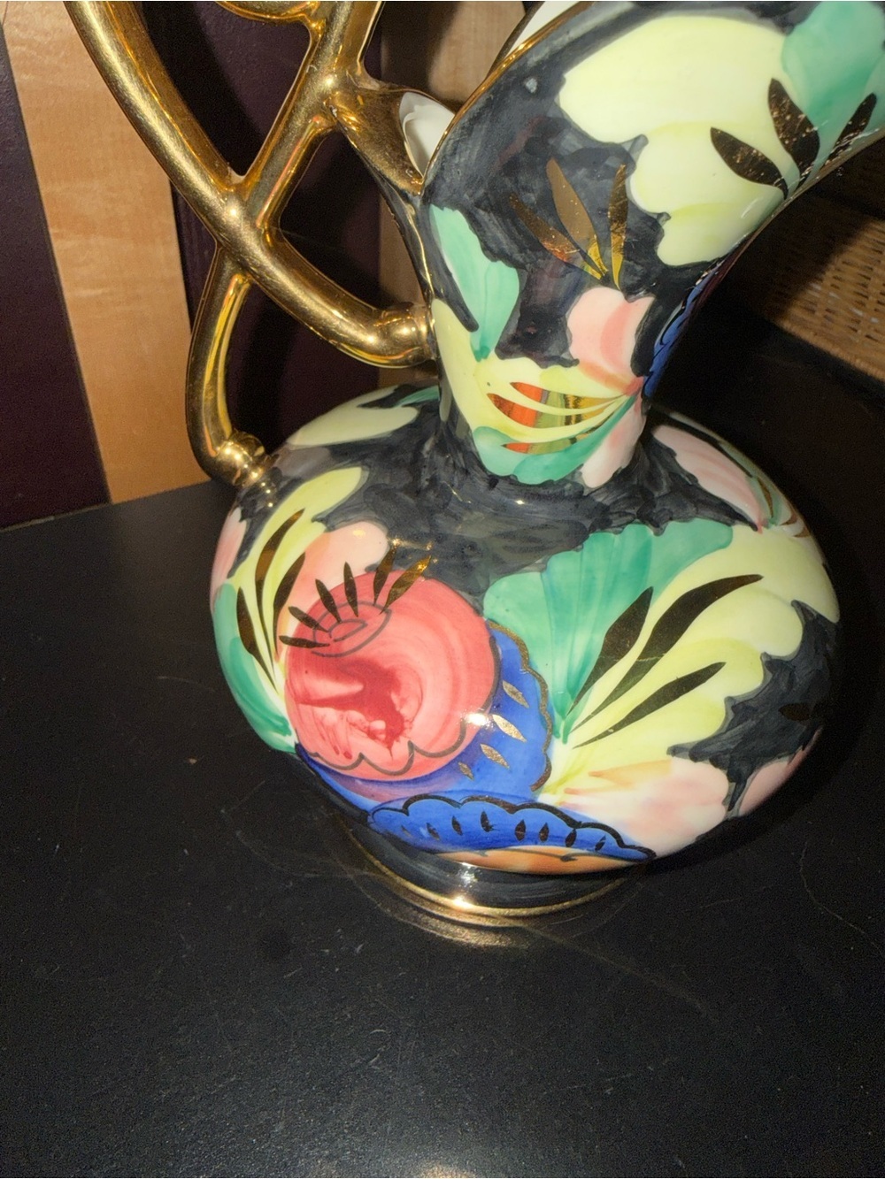 Hand-Painted Vintage Art Deco Belgium Ewer Pitcher C.M. Bergen - Picture 7 of 11